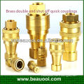 high quality brass double end shut off quick couplings pneumatic quick coupler